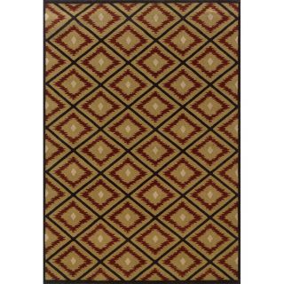 Hand woven Orange/Brown Southwestern Aztec Laredo Wool Rug (8 x 11