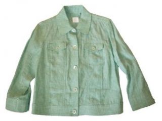 Dana Buchman Womens 100% Linen Light Green Jacket S