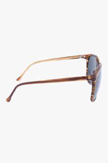 Dries Van Noten Brown Horn Rounded Sunglasses for women