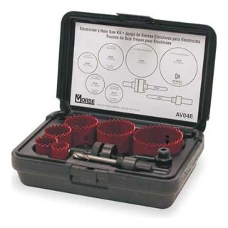 Morse AV04E Hole Saw Kit, 9 PC