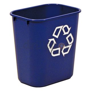 Rubbermaid 2955 73 13 5/8qt Blue Recycle Small Wastebasket Be the