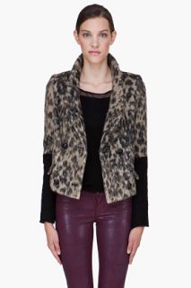 Smythe Beige Leopard Alpaca Mohair Jacket for women