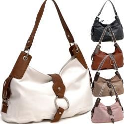 Two tone Ring Front Flap with Magnet Hobo