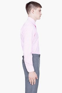 Thom Browne Pink Checkered Oxford Shirt for men