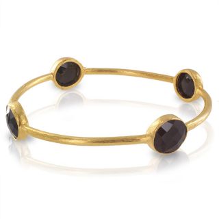 ELYA Designs 22K Goldplated Black Onyx Bangle Bracelet Today $29.09 5