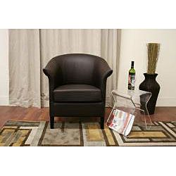 Milo Brown Leather Contemporary Club Chair