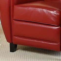 David Red Bonded Leather Club Chair