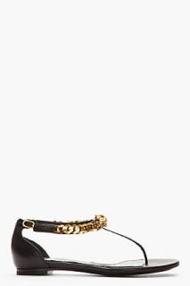 Alexander McQueen Black Leather Chain And Skull Sandals for women