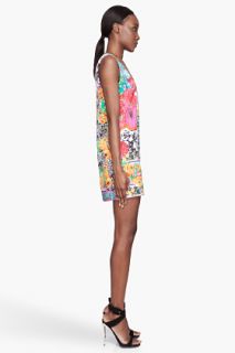 Versace Pink Multicolor Printed Silk Floral Tank Top Dress for women