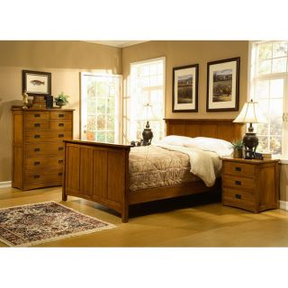 Mission Solid Oak 4 piece Queen Panel Bedroom Set w/ 8 drawer Tall