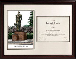 Michigan State Spartans Statue Framed Scholar Diploma