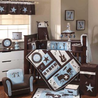 Rock N Roll 6 Piece Baby Crib Bedding Set with Bumper by