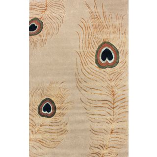 Handmade Alexa Handspun Peacock Wool Rug (5 x 8)