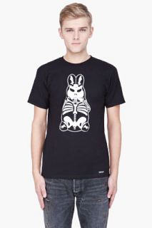 Kidrobot Black Kozik Skeleton Labbit T shirt for men