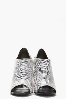 Alexander Wang Black And White Lizard Print Alla Wedge Heels for women