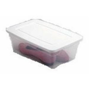 Rubbermaid 2217 00 WHT 1.5GAL Shoe Box, Pack of 12