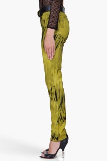 Versus Tapered Yellow Printed Denim Jeans for women