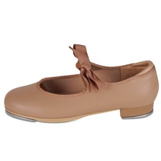 Little Girls Tan Grosgrain Ribbon Dance Tap Shoe 5.5 3 Danshuz Shoes