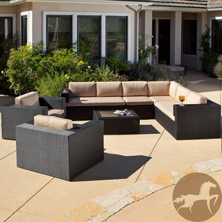 Christopher Knight Home Ventura PE Wicker 7 piece Outdoor Sectional
