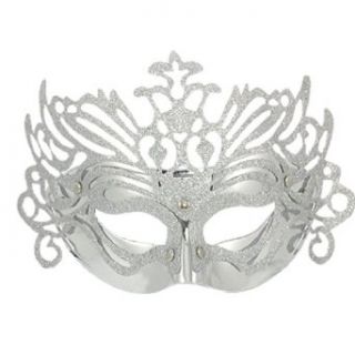 Allegra K Silver Tone Plated Plastic Carvinal Party Mask