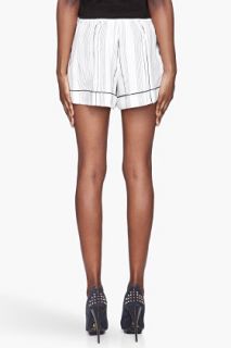 3.1 Phillip Lim White Silk Piped Pajama Shorts for women