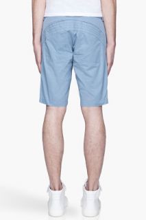 SLVR Powder Blue Taped Shorts for men
