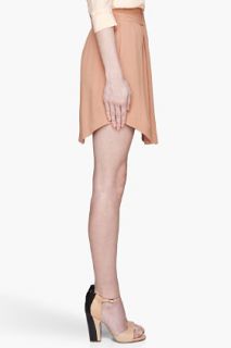 See by Chloé Caramel Beige Front Pleat High waisted Skirt for women