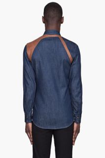 Alexander McQueen Blue Denim Harness Shirt for men