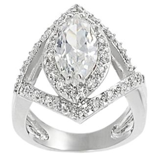 Journee Collection Silvertone Marquise cut Cubic Zirconia Ring Today