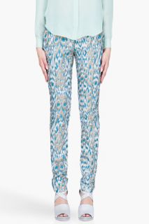 Matthew Williamson Turquoise Cropped Cigarette Pants for women