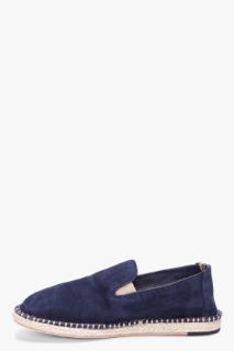 Officine Creative Navy Camoscio Loafers for men