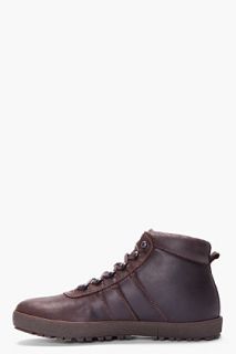 Moncler Espresso Leather Vaduz Sneakers for men