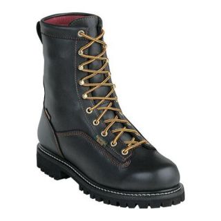 Mens Georgia Boot G83 8in Safety Toe Boot Black Full Grain Leather