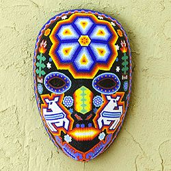 beadwork shaman deer huichol mask mexico today $ 133 99