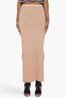 R13 Long Beige Slit Skirt for women