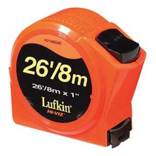 Lufkin HV1048CME Measuring Tape, 26 Ft/8M x 1 In, In/Ft/mm