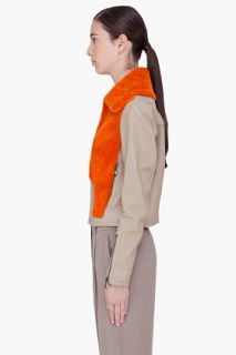 3.1 Phillip Lim Orange Shearling Trompe Loeil Jacket for women