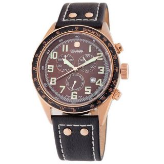 Swiss Military Mens Legend Stainless Steel Brown Face Bronze Case