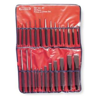 Proto J46 Punch and Chisel Set w/Pouch, 26 Pc