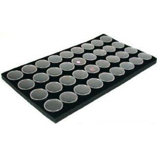 36 Black Foam Gem Jars Gemstone Storage Display Tray
