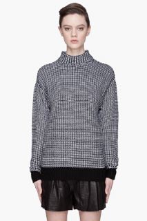 T By Alexander Wang Black And White Knit Turtleneck Sweater for women