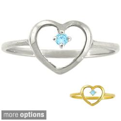 Gold Birthstone Petite Designer Heart Ring Today $139.99