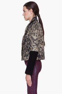 Smythe Beige Leopard Alpaca Mohair Jacket for women