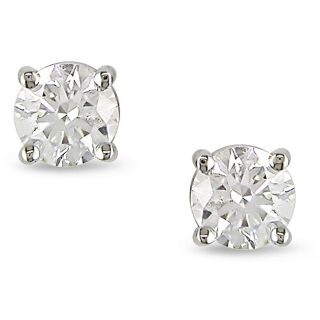 Miadora 14k Gold 1/3ct TDW Certified Diamond Solitaire Earrings (H I