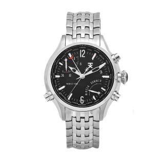 Timex Mens World Time Stainless Steel Black Dial Watch