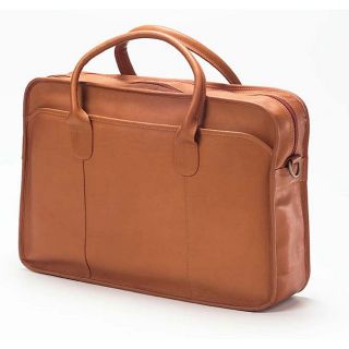 Clava Top Handle Tan Leather Briefcase