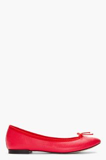 Repetto Red Leather Cendrillon Ballerina Flats for women