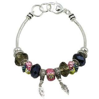 BFF   Amazing Silver with Multi Colored Glass Beaded