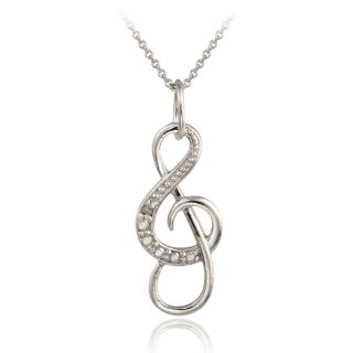 DB Designs Sterling Silver Diamond Accent Musical Note Necklace Today