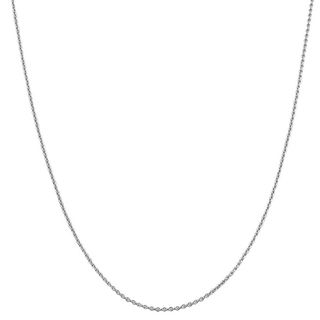 High polish 14 karat White gold 18 inch Cable Chain with Spring Ring